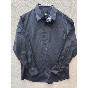 Axcess Button Down Shirt Mens Large Navy Blue Patterned Claiborne Modern NEW